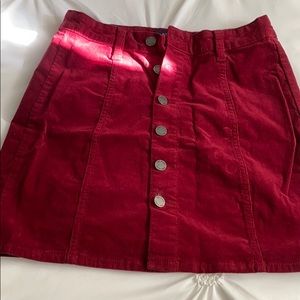 Red Button Down Skirt